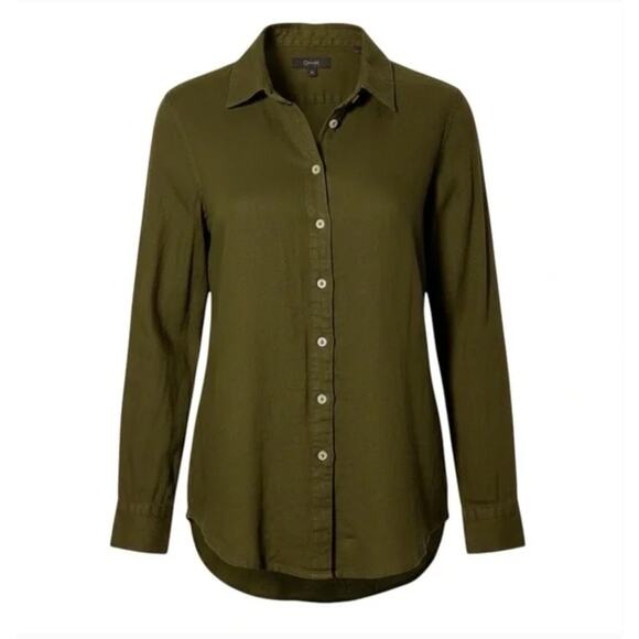 Quince NWT 100% European Linen Long Sleeve Shirt Martini Olive Green Womens Sml - Picture 2 of 13